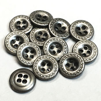 M-1261-D - 4-Hole Metal Shirt Button, Priced per Dozen
